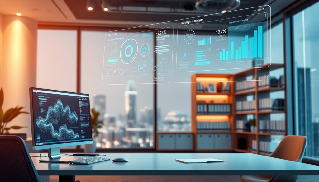 Illustration showing AI transforming document management workflows